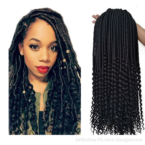 Hot sell 20inch Afro crochet braid hair crochet faux locs curly kinky faux dreadlocks Jerry Curly Faux Locs